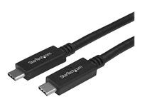 StarTech USB 3.1 Type C Cable - 6 ft / 2m - with Power Delivery (USB PD) - Power Pass Through Charging - USB Charger (USB315CC2M) - USB kábel - USB-C (M) do USB-C (M) - USB 3.1 - 3 A - 2 m - čierna - pre P/N: DKT30CHPD3, DKT30CHVSDPD, KITBXDOCKPEU, KITBXDOCKPNA, KITBXDOCKPUK, SV221HUC4K