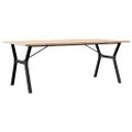 vidaXL Jedálenský stolík v tvare Y 200x100x75,5 cm borovica a oceľ
