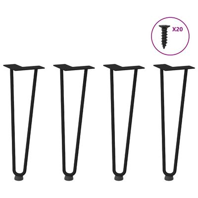 vidaXL Nohy do vlasov pre konferenčný stolík 4 ks, čierne 42 cm, masívna oceľ