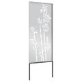 vidaXL Záhradná clona na súkromie Kvetinový Strieborná 50 x 140 cm