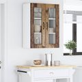vidaXL Nástenný sklenený kabinet LUCCA Staré drevo 60 x 31 x 80 cm
