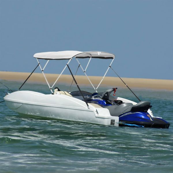 vidaXL Strieška Bimini s 3 oblúkmi a sieť. stenami 183x(185-198)x137cm