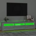 vidaXL TV skrinka s LED svetlami sivý dub sonoma 180x35x40 cm