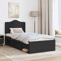 vidaXL Rám postele Čierna 90 x 200 cm Masívne borovicové drevo