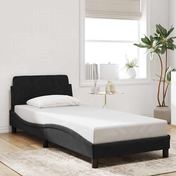 vidaXL Rám postele s čelom Dover čierny 80x200 cm zamat
