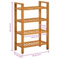 vidaXL Regál na topánky so 4 policami 50x27x80 cm dubový masív