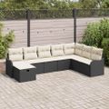 vidaXL Súprava záhradných pohoviek 8 ks Čierna polyratan