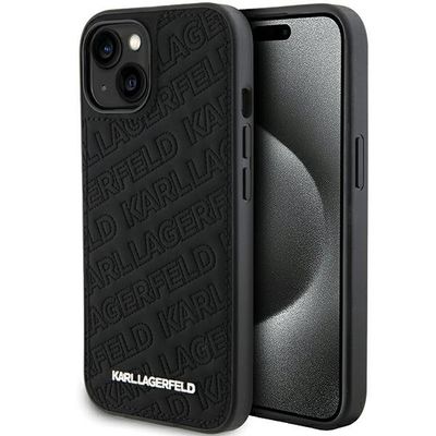 Puzdro Karl Lagerfeld pre iPhone 15 6,1" KLHCP15SPQKPMK čierna HC QUILTED K PATTERN