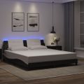 vidaXL Rám postele s LED bez matraca Zadar čierno-biely 180x200 cm
