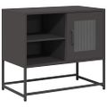 vidaXL TV skrinka čierna 68x39x60,5 cm oceľ