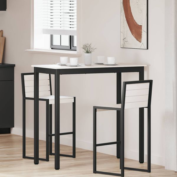 vidaXL Barový stôl Biela 110 x 55 x 105 cm Masívne borovicové drevo