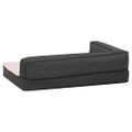 vidaXL Ergonomický matrac pre psa 75x53 cm ľanový vzhľad flís tmavošedý