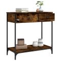 vidaXL Konzolový stolík dymový dub 75 x 34,5 x 75 cm kompozitné drevo