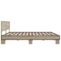vidaXL Posteľný rám dub sonoma 200x200 cm kompozitné drevo a kov