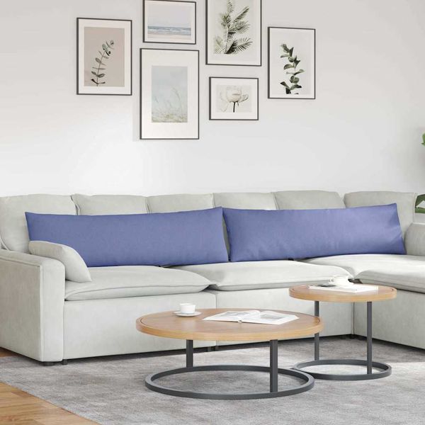 vidaXL Vankúše na pohovku 2 pcs Modrá džínovina 145 x 40 cm látka