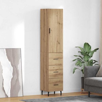 vidaXL Highboard Remeselný dub 34,5 x 34 x 180 cm Kompozitné drevo