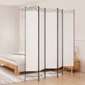 vidaXL 5-panelový paraván biely 200x220 cm látkový