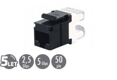Zarezávací keystone Solarix CAT5E UTP RJ45 SXKJ-5E-UTP-BK