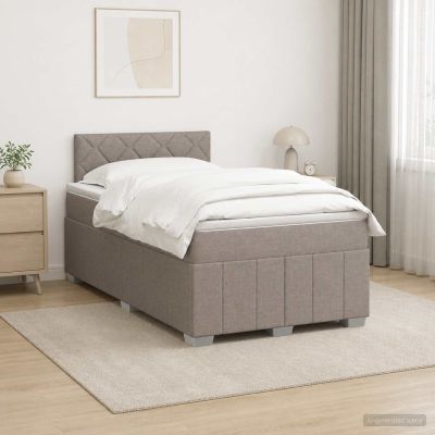 vidaXL Posteľ boxspring s matracom Sivohnedá 120 x 200 cm Látka
