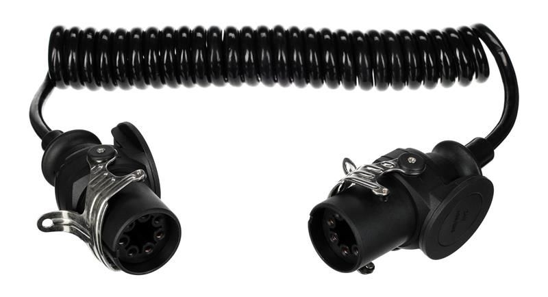 Propojovací spirálový EBS kábel 7pin TRAILER CABLE 14, 24V, 3,5m SIXTOL