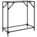vidaXL Konferenčný stolík priehľadná sklenená doska 80x35x81 cm oceľ