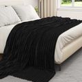 vidaXL Prikrývky na hodenie 6 ks Čierna 270 x 240 cm 10.96 kg Flís