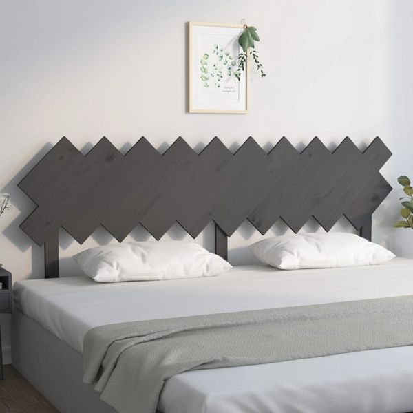 vidaXL Čelo postele sivé 196x3x80,5 cm masívna borovica