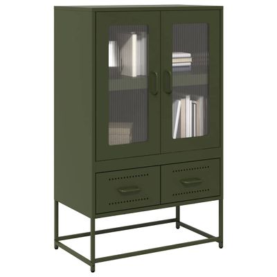 vidaXL Vysoká skrinka olivovozelená 68x39x111,5 cm oceľ
