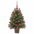 vidaXL Umelý vianočný stromček s 150 LED-i Zelená 75 cm PE a PVC