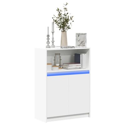 vidaXL Komoda s LED biela 72x34x100 cm kompozitné drevo