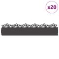 vidaXL Obrubníky trávnika 20 ks 103 x 0,05 x 22 cm Oceľ Čierna