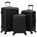 vidaXL Kufor so zámkom 3 ks Čierna 50 x 31 x 78 cm ABS plast