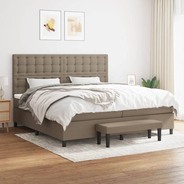vidaXL Boxspring posteľ s matracom sivohnedý 200x200 cm látka