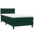 vidaXL Posteľný rám boxsping s matracom tmavozelený 100x210 cm zamat