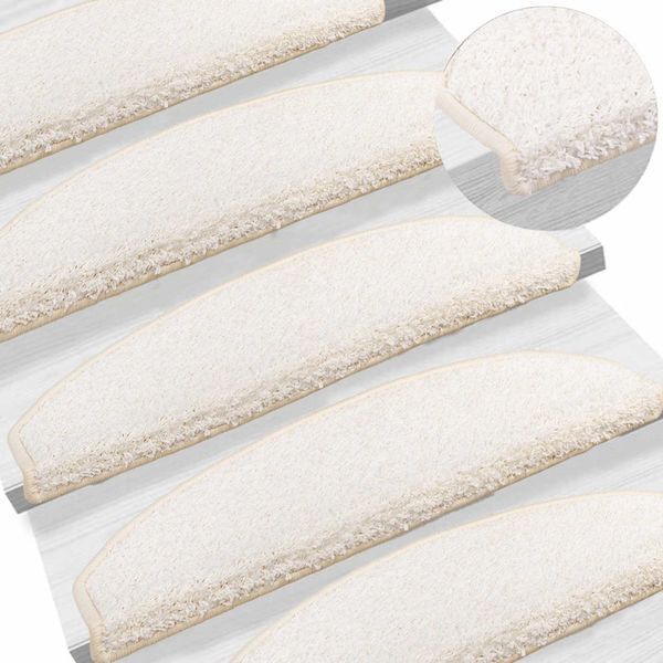 vidaXL Samolepiace schodové rohože 15 ks 80 x 24,5 x 3,5 cm Biela