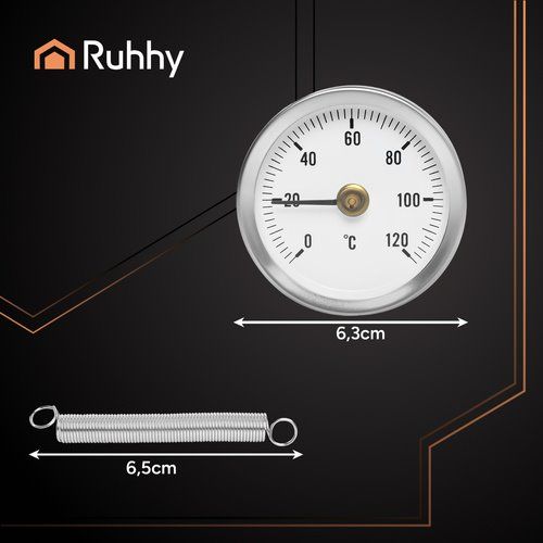 Teplomer bimetalový príložný Ruhhy 26557, 63mm Teploměr bimetalový příložný Ruhhy 26557, 63mm