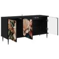 vidaXL TV skrinka BORNE 102 x 33 x 51 cm Čierny dub Kompozitné drevo