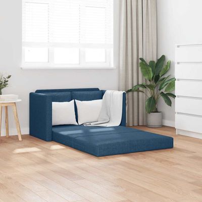 vidaXL Podlahová rozkladacia pohovka 2 v 1 modrá 112x174x55 cm látka