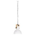 vidaXL Industriálna závesná lampa 25 W biela mangovník 32 cm okrúhla E27