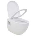 vidaXL Závesné WC, keramické, biele