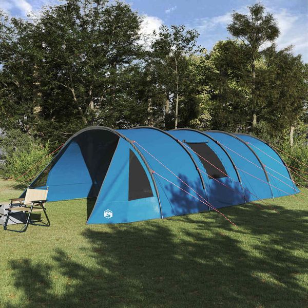 vidaXL Stan pre 6 osôb so strechou Modrá a šedá 890 x 470 x 220 cm
