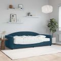 vidaXL Denná posteľ s matracom modrá 90x200 cm zamat