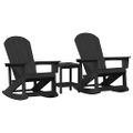 vidaXL Záhradný lounge set 3 ks Čierna HDPE