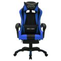vidaXL Herná stolička s RGB LED svetlami modro-čierna umelá koža