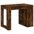 vidaXL Stolík so zásuvkou a policou tmavý dub 102x62x77,5 cm
