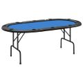 vidaXL Skladací pokrový stôl pre 10 hráčov modrý 207x106x76 cm