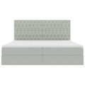 vidaXL Postel s úložným prostorem a matrací Svetlosivá 200 x 200 cm
