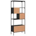 vidaXL Knižnica 5-poschodová čierna 76x33x188,5 cm kompozitné drevo