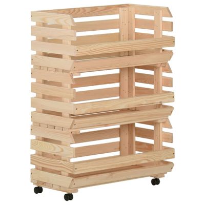 vidaXL Vozík na zeleninu 57x30x80 cm masívne borovicové drevo