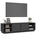 vidaXL TV skrinka sivá 156x40x40 cm masívna borovica